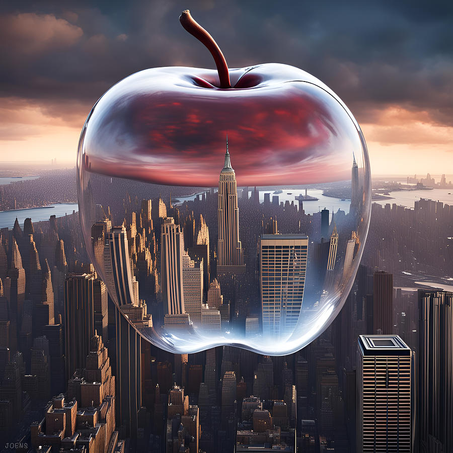 New York City Digital Art - NYC The Big Apple by Greg Joens