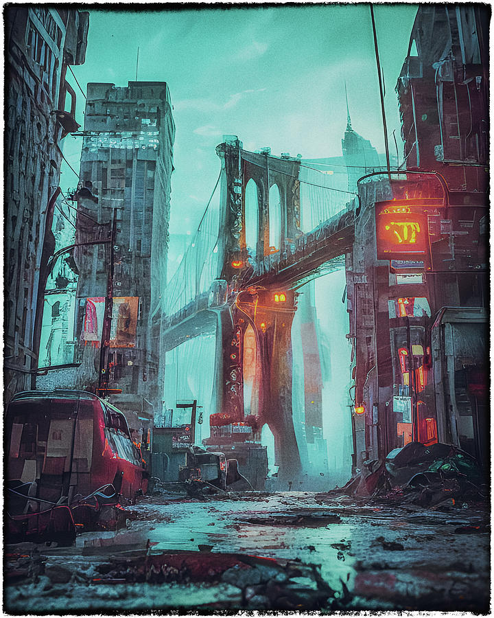 NYC the bridge 11 Digital Art by Bart Rotovsky Fine Art America