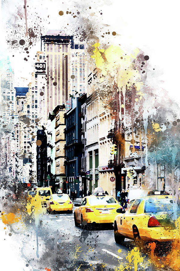 NYC Watercolor Collection - 401 Broadway Painting by Philippe HUGONNARD