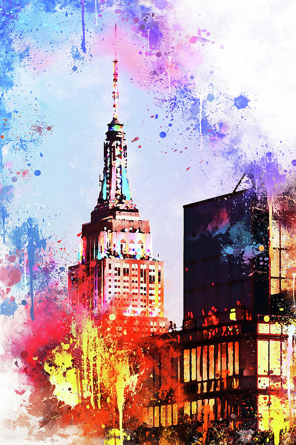 NYC Watercolor Collection - At the Top of the Empire Painting by Philippe HUGONNARD