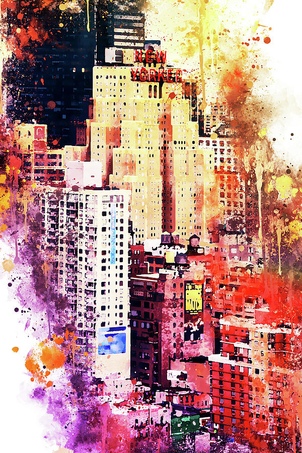 NYC Watercolor Collection - District Painting by Philippe HUGONNARD