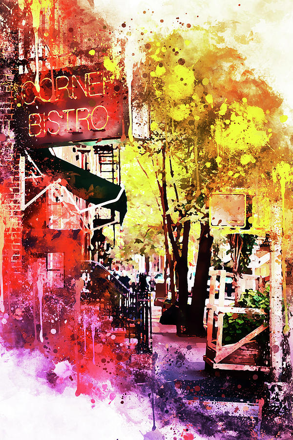 NYC Watercolor Collection - Greenwich Village Mixed Media by Philippe HUGONNARD