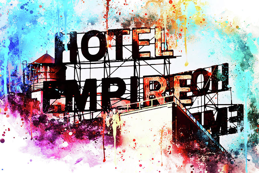 New York City Mixed Media - NYC Watercolor Collection - Hotel Empire by Philippe HUGONNARD