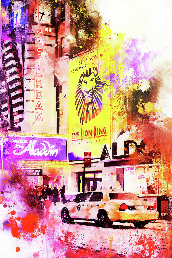 NYC Watercolor Collection - King of the Jungle Painting by Philippe HUGONNARD