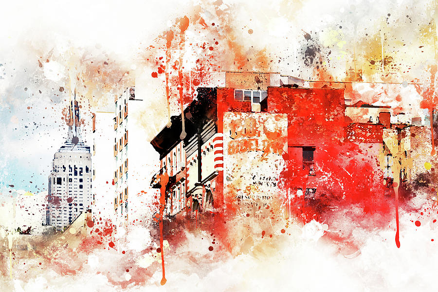 New York City Mixed Media - NYC Watercolor Collection - Manhattan Architecture by Philippe HUGONNARD
