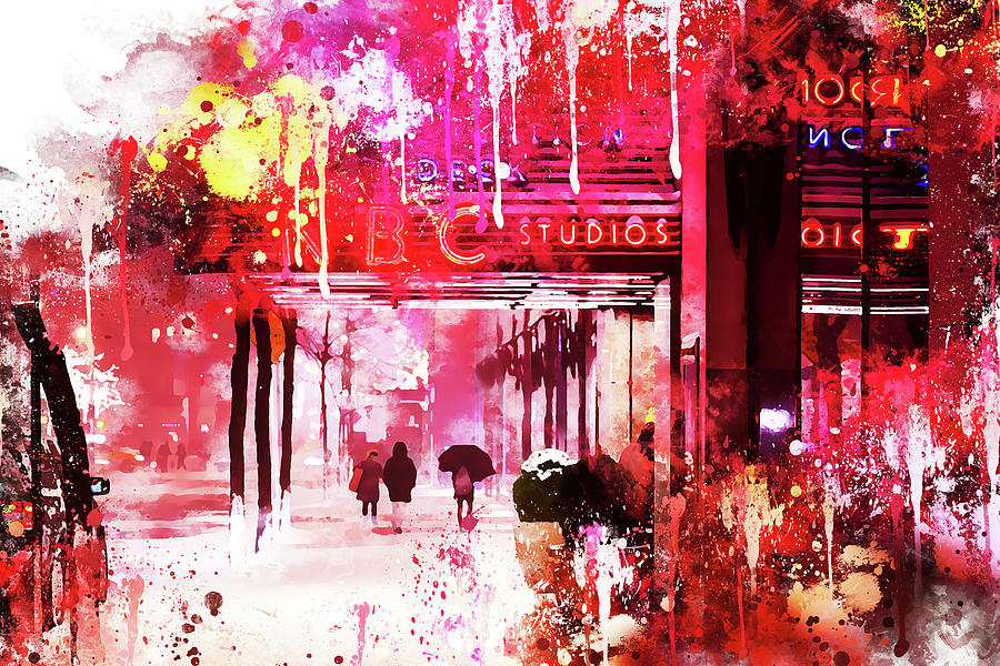 NYC Watercolor Collection - NBC Studios Painting by Philippe HUGONNARD