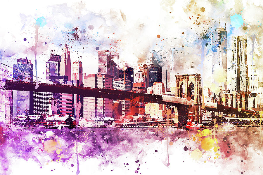 NYC Watercolor Collection - New York Dreams Mixed Media by Philippe HUGONNARD