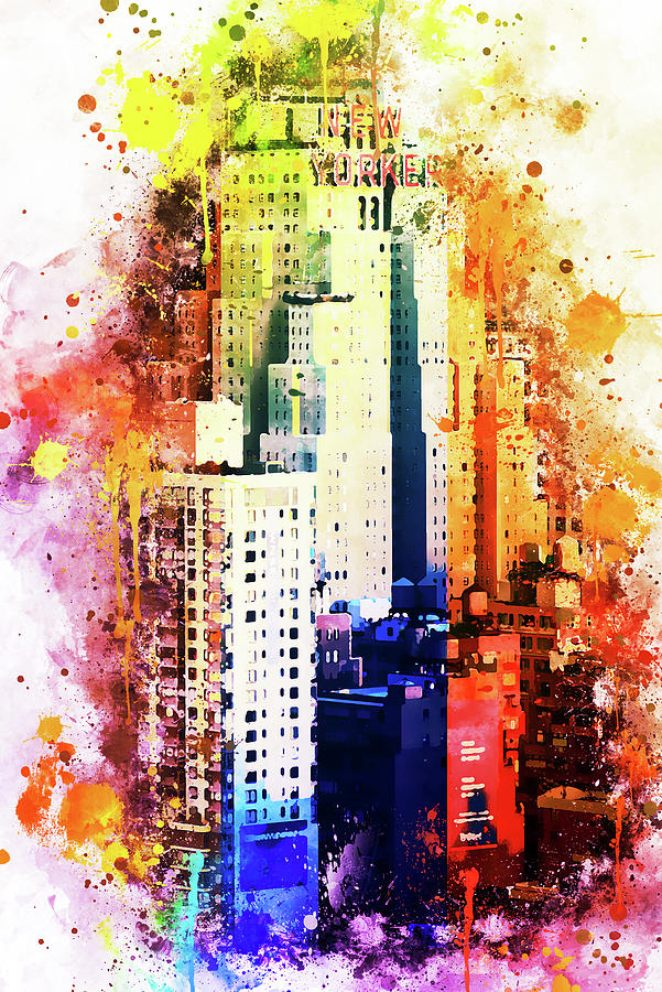 NYC Watercolor Collection - The New Yorker Mixed Media by Philippe HUGONNARD