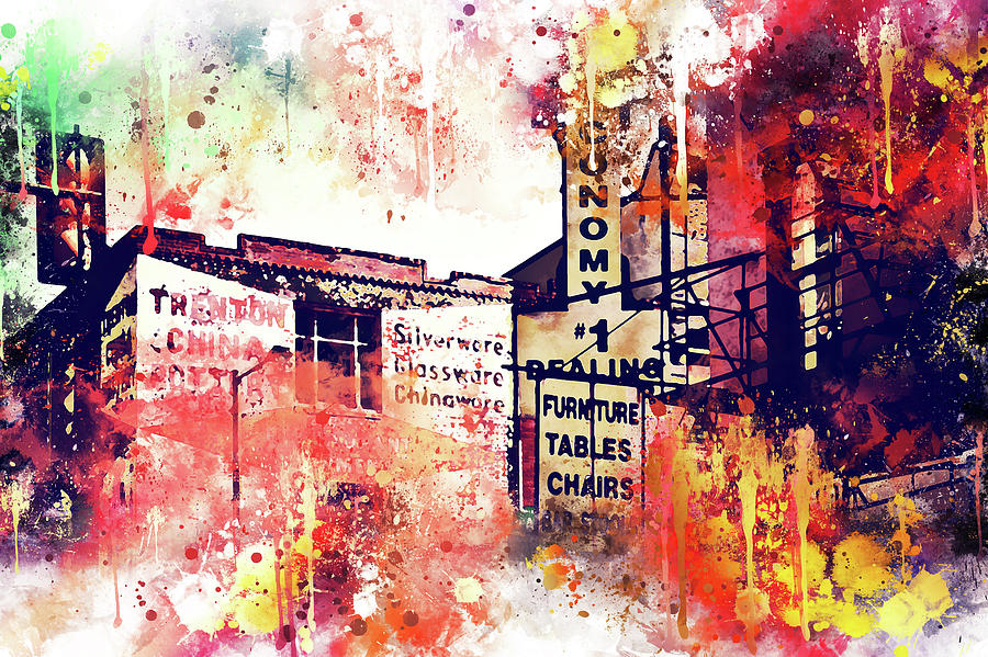 New York City Mixed Media - NYC Watercolor Collection - Urban Signs by Philippe HUGONNARD