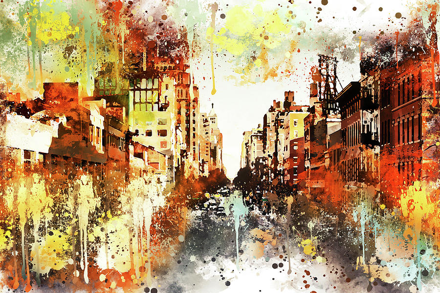 NYC Watercolor Collection - Urban Street Painting by Philippe HUGONNARD