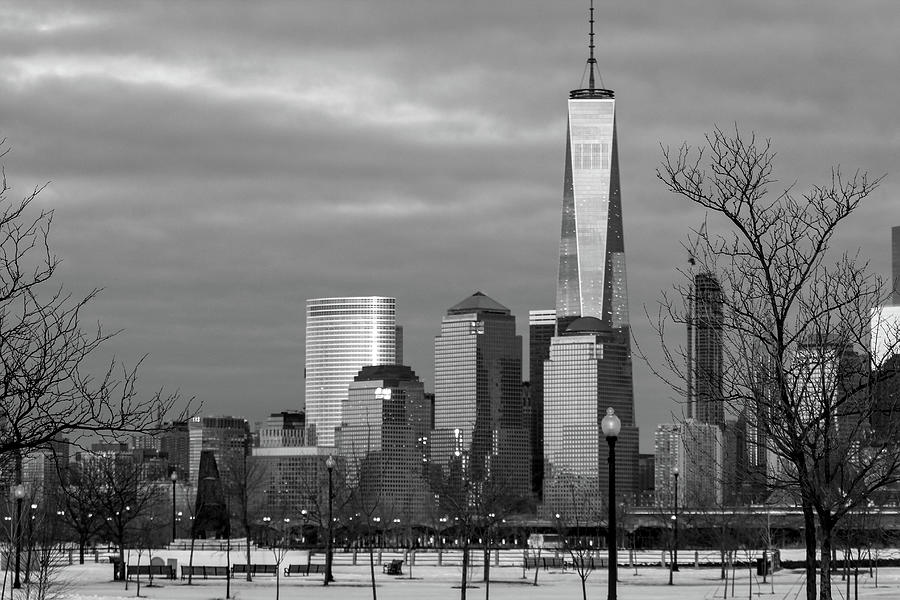 NYC with freedom tower black and white Photograph by Habib Ayat