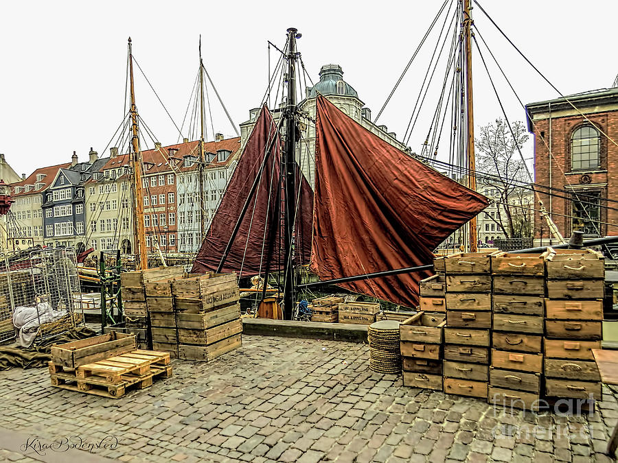 Boat Photograph - Nyhavn 2 by Kira Bodensted