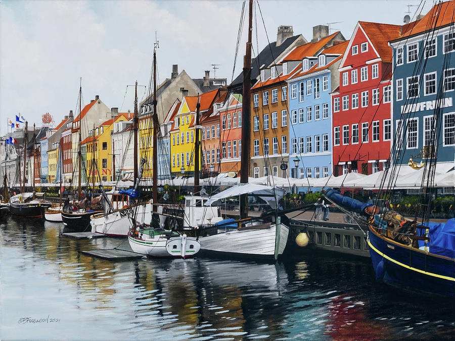Boat Painting - Nyhavn by Bill Finewood