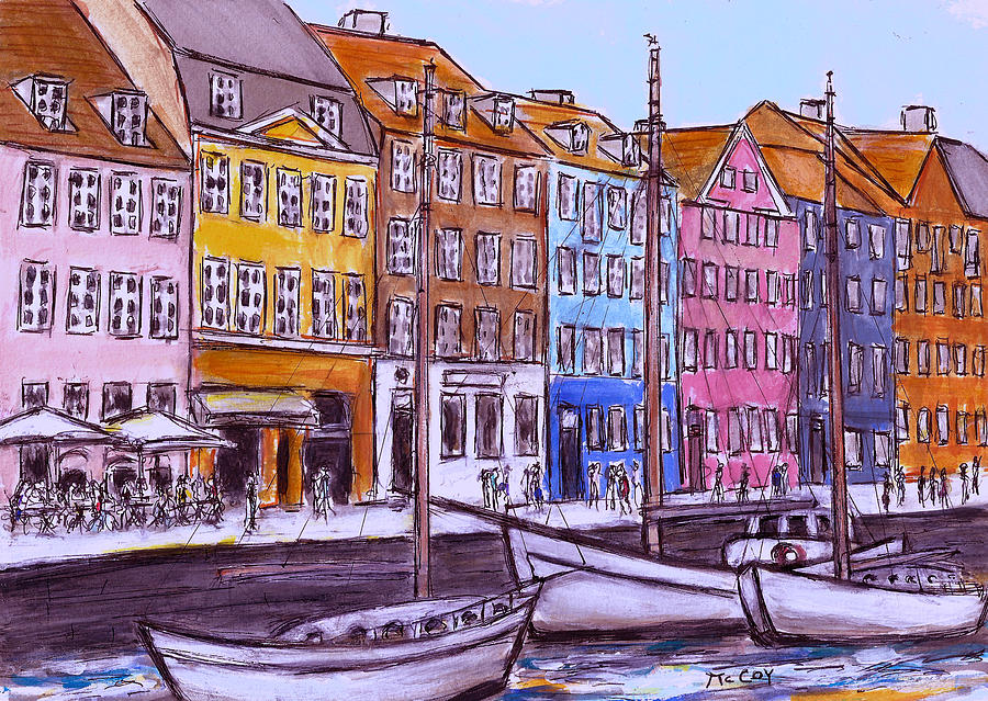 Nyhavn, Copenhagen Denmark Painting by K McCoy
