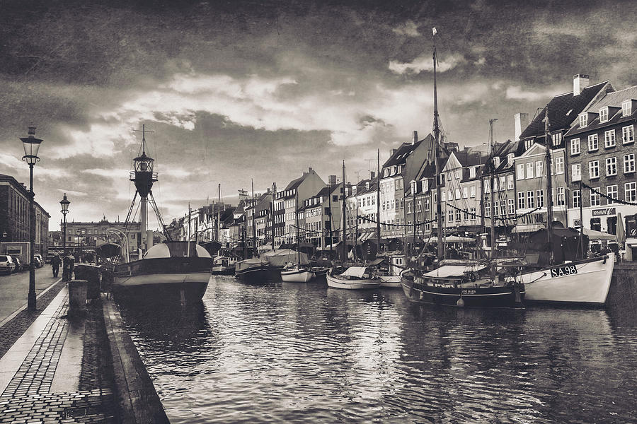 Nyhavn Sunset Vintage Copenhagen Photograph by Carol Japp