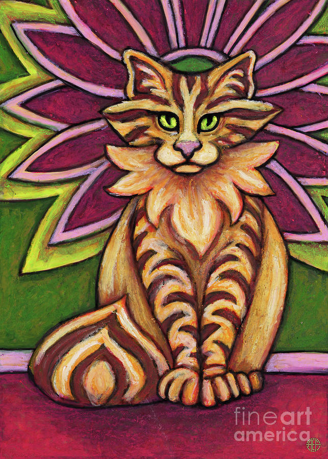 Nyla. The Hauz Katz. Cat Portrait Painting Series. Painting by Amy E Fraser