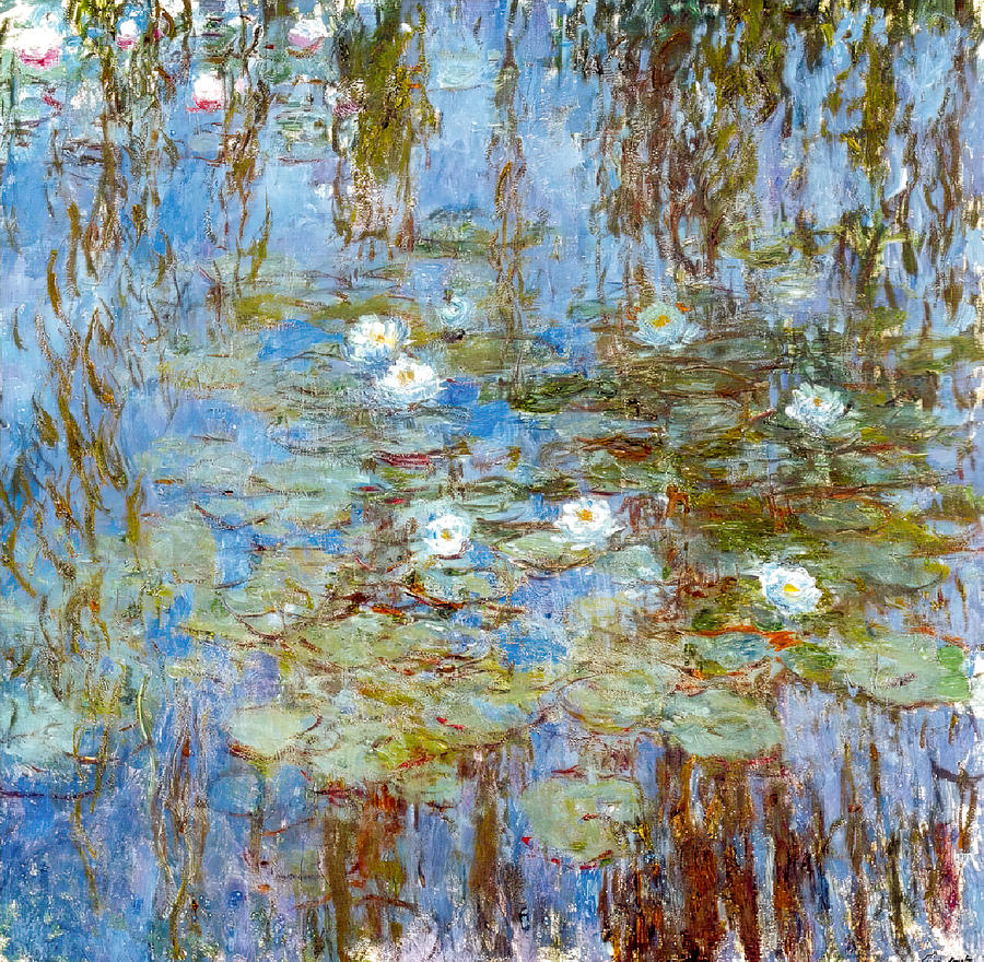 Nympheas bleus Painting by Claude Monet - Fine Art America