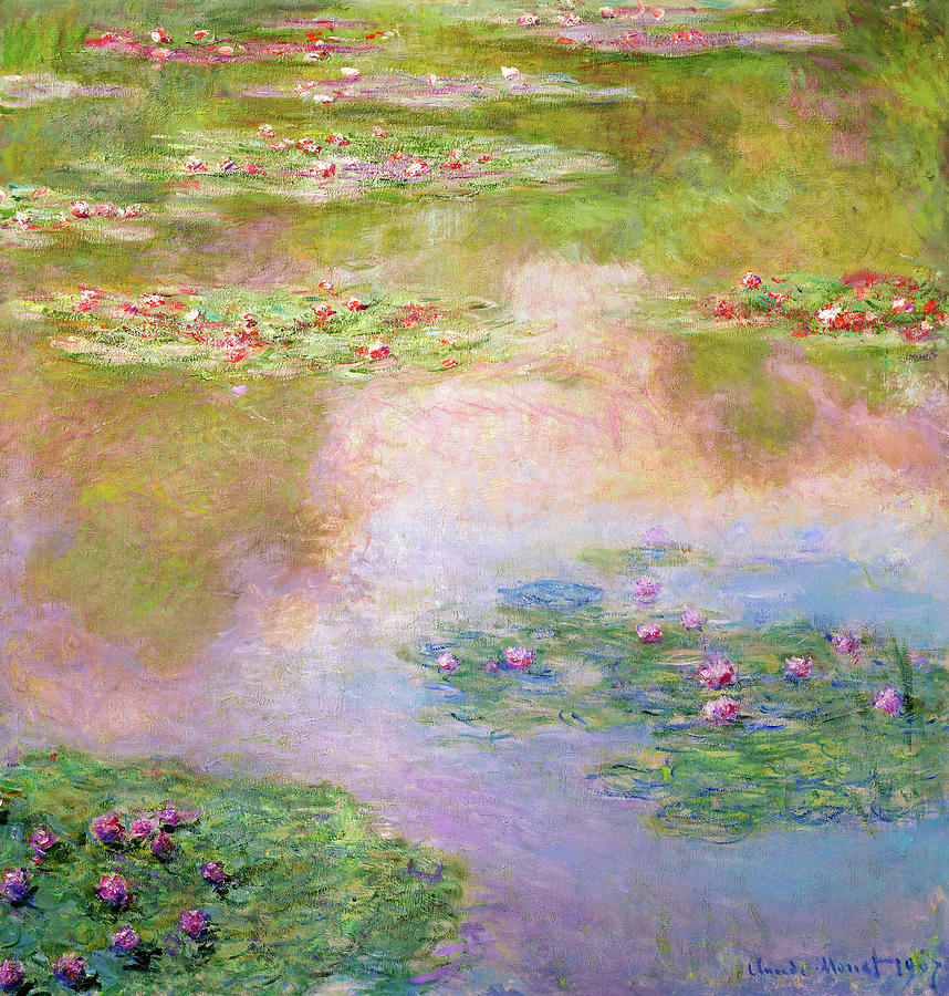 Nympheas, Water Lilies, 1907 Painting By Claude Monet - Pixels