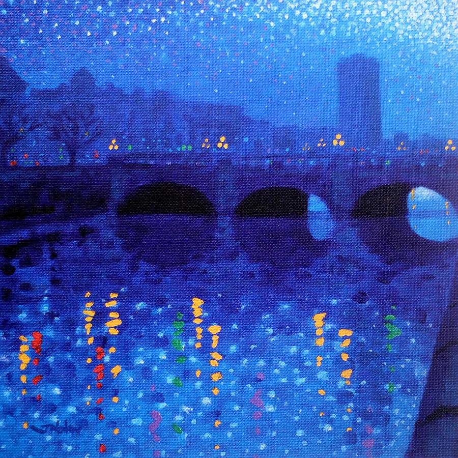 O Connell Bridge - Dublin - Starry Night Painting by John  Nolan