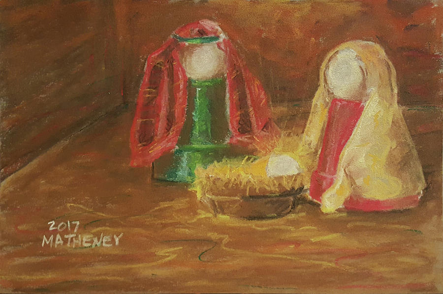 O Holy Night A Savior is Born Pastel by Vincent Matheney