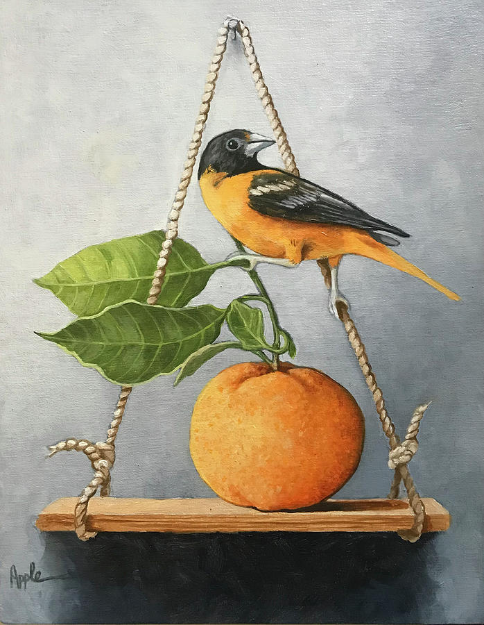 Still Life Painting - O is for Orange by Linda Apple