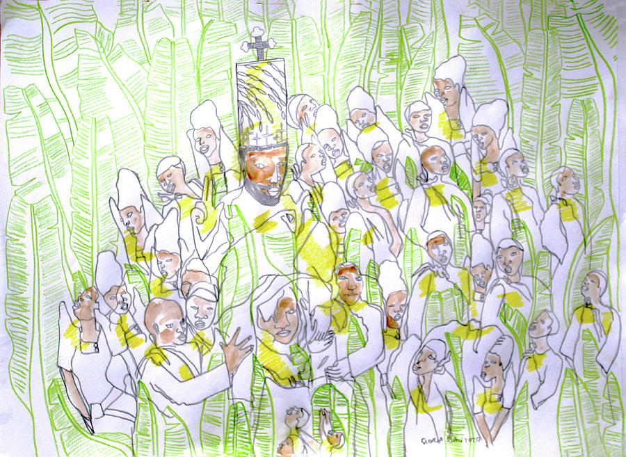 O When The Saints Go Marching In  _Alleluia Mixed Media by Gloria Ssali