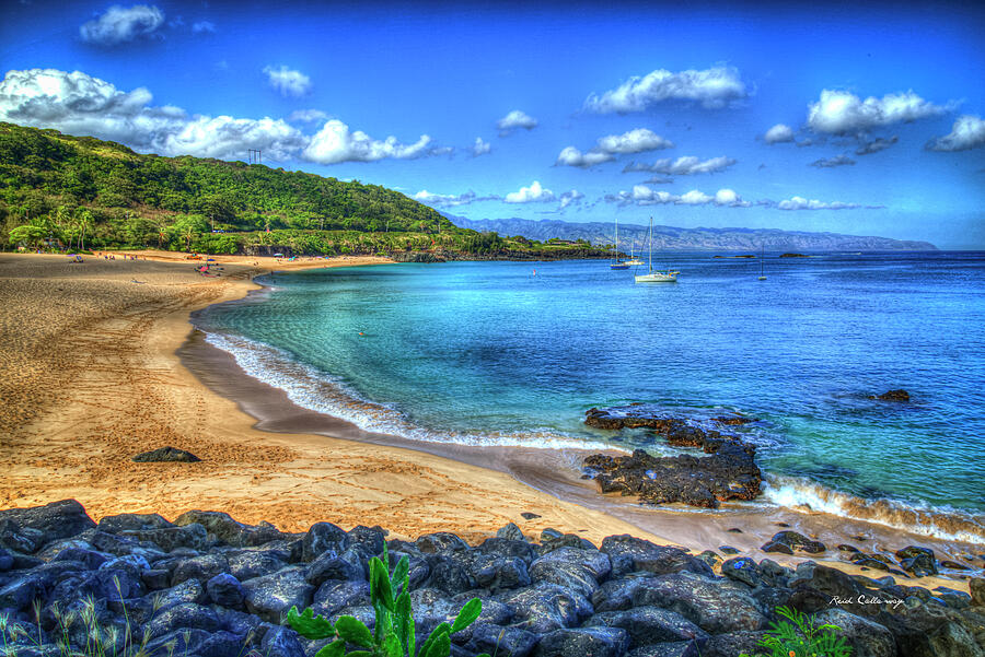 Oahu Hawaii Calm Waters Waimea Bay Ka Ena Point North Shore Seascape Art Photograph By Reid