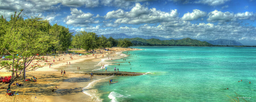 Oahu Hawaii Kailua Beach Park 777 Panorama Landscape Seascape Art Photograph by Reid Callaway