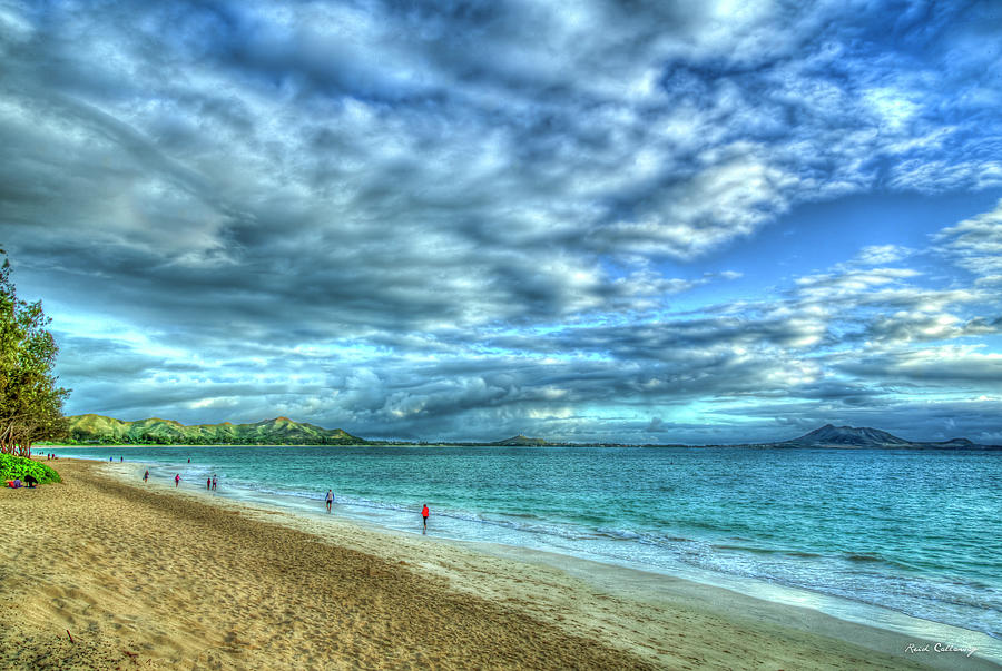 Lanikai Beach Sunrise Photograph - Oahu Hawaii Kailua Beach Park Majestic Walk Pacific Ocean Seascape Art by Reid Callaway
