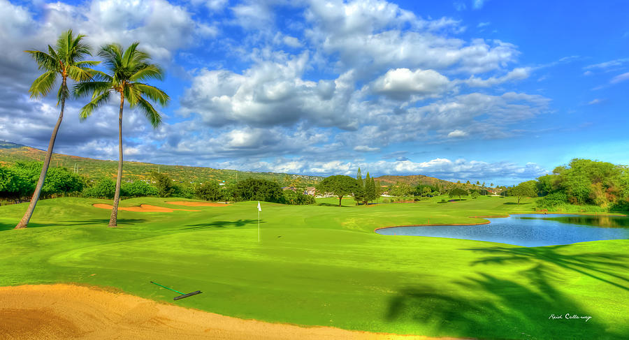 Oahu Hawaii Ko Olina Golf Club 5 Golfing Landscape Architectural Art Photograph by Reid Callaway