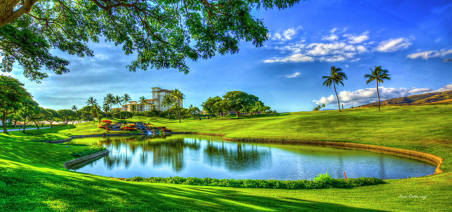 Oahu Hawaii Number 8 Ko Olina Golf Club Golfing Landscape Architectural Art Photograph by Reid Callaway