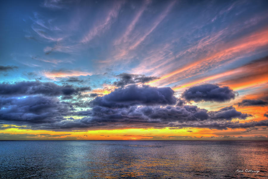 Oahu Hawaii Majestic Sunset 7 Pacific Ocean Seascape Art Photograph
