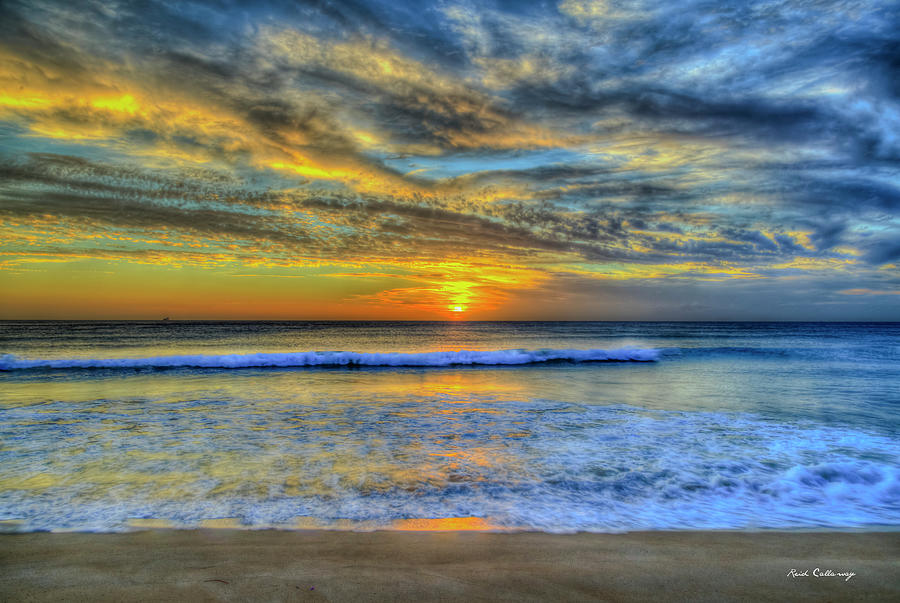 Oahu Hawaii Tracks Beach West Coast Sunset 8 North Pacific Ocean Seascape Art  Photograph by Reid Callaway