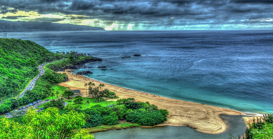 Oahu Hawaii Waimea Bay Haleiwa North Shore Big Wave Surfing Art Photograph By Reid Callaway