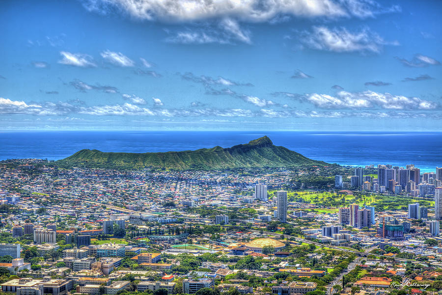 Oahu HI Diamond Head Honolulu Pacific Ocean Seascape Landscape Art by Reid  Callaway
