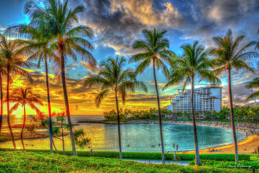 Oahu Hi Four Seasons Resort 2 Ko Olina Sunset Lagoon Landscape Seascapes Art Photograph