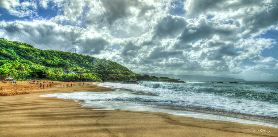 Oahu HI North Shore Waimea Bay Wave Watching Seascape Art  Photograph by Reid Callaway