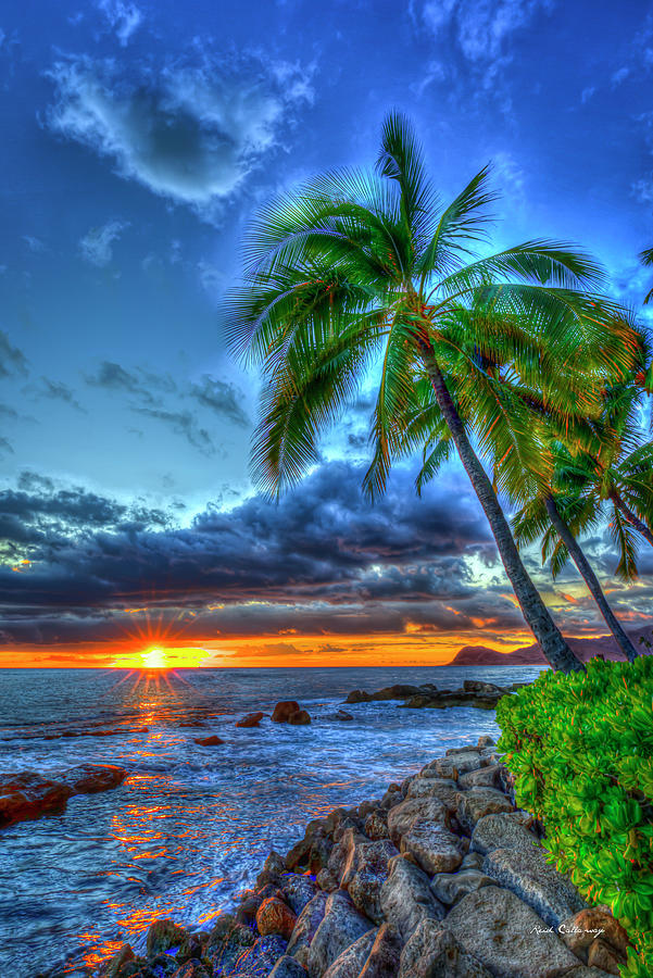 Oahu HI Reflections Across The Ocean Sunset Secret Beach Ko Olina ...