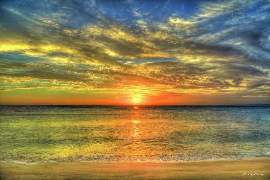 Oahu HI Tracks Beach Sunset 7 Pacific Ocean Seascape Art Photograph by Reid Callaway