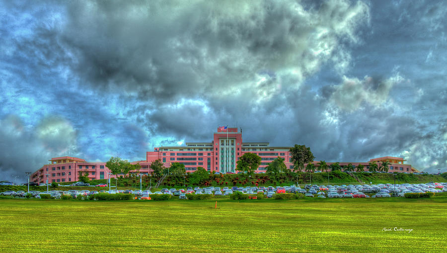 Oahu HI Tripler Army Medical Center 888 Pink Coral Hospital Architectural Landscape Art Photograph by Reid Callaway