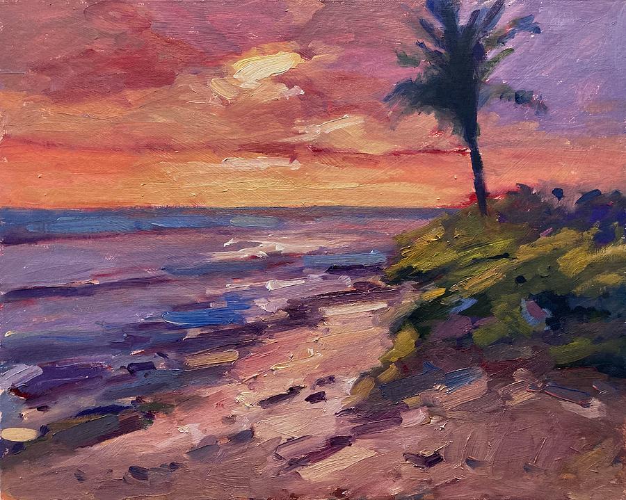 Oahu sunset Painting by R W Goetting