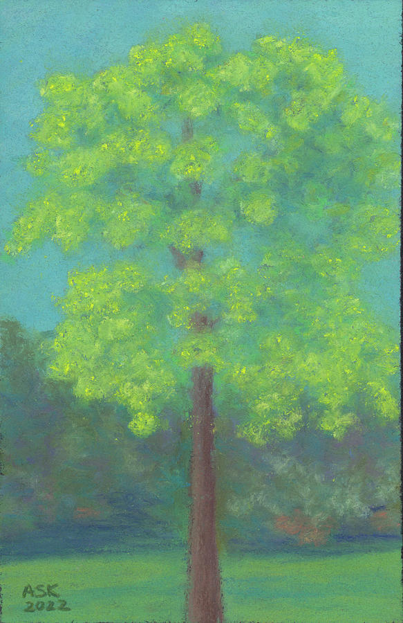 Oak at Entryway Painting by Anne Katzeff