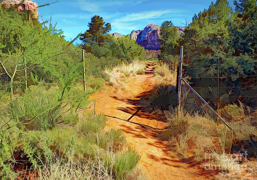 Oak Creek Village Trail Digital Art by Deb Nakano