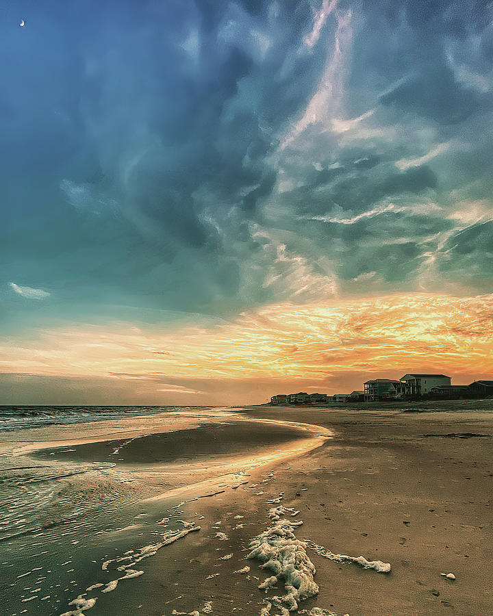 Oak Island North Carolina  Sunset Photograph by Nick Noble