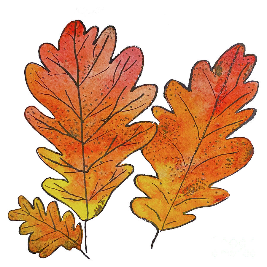 Oak Leaves Mixed Media by Lisa Neuman