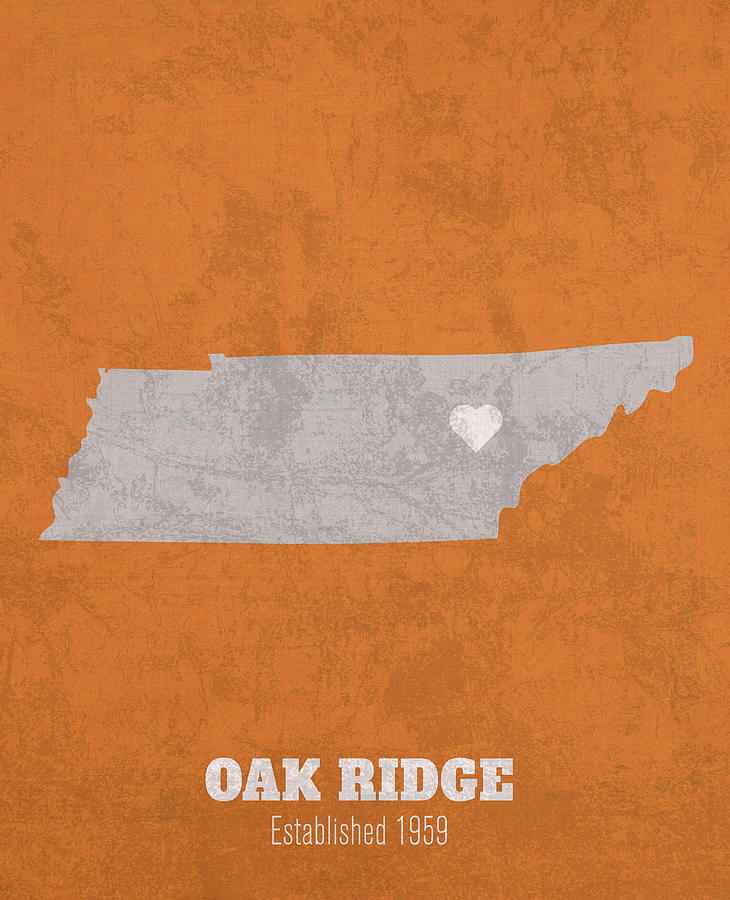 Oak Ridge Tennessee City Map Founded 1959 University Of Tennessee Color   Oak Ridge Tennessee City Map Founded 1959 University Of Tennessee Color Palette Design Turnpike 