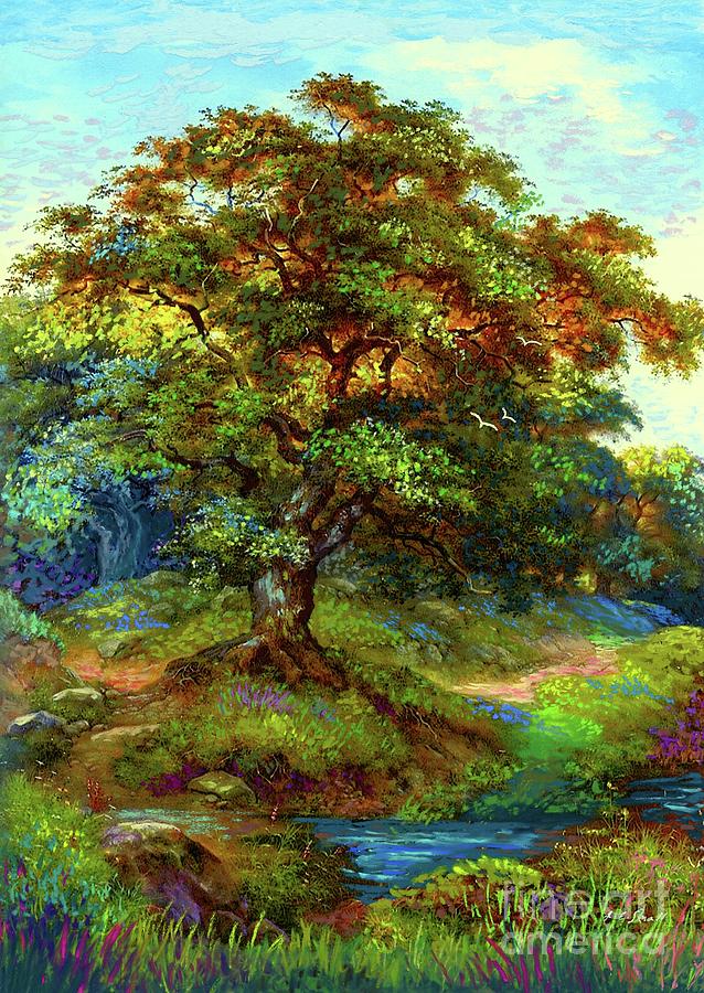 Landscape Painting - Oak Tree Tranquility by Jane Small Landscape Painting - Oak Tree Tranquility by Jane Small