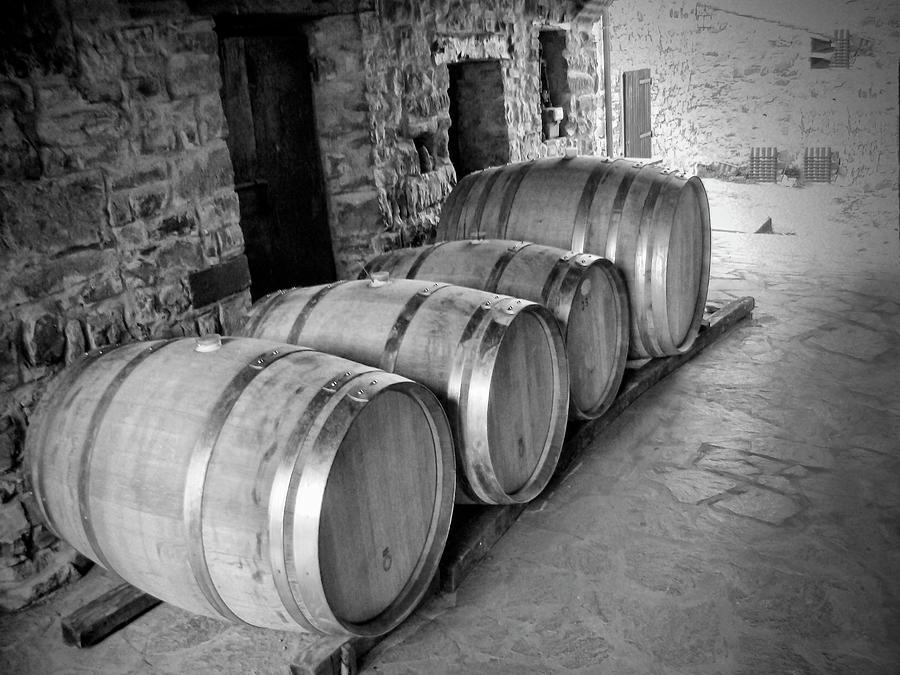 Black And White Photograph - Oaking Wine Black and White by Phyllis Taylor