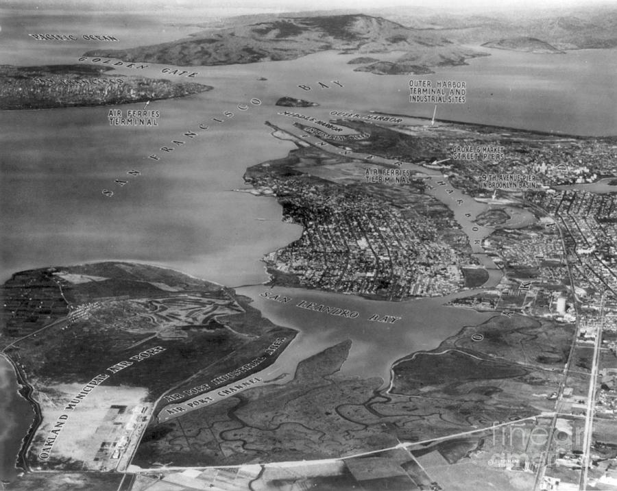 OAKLAND AERIAL VIEW, c1930 Photograph by Granger