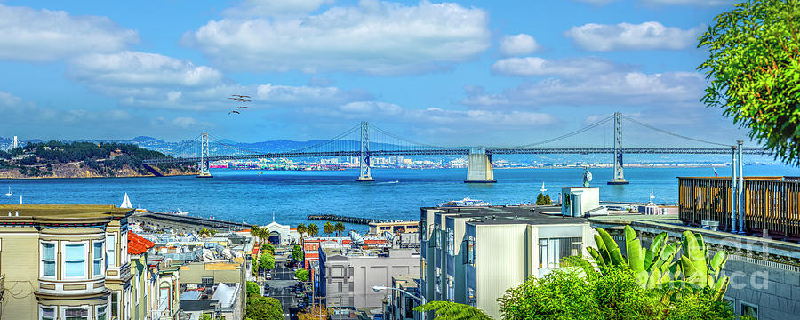 Oakland Bay Bridge Panorama Photograph by David Zanzinger